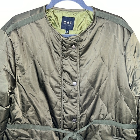 Oat New York Olive Green Quilted Jacket Size M - Picture 3 of 9